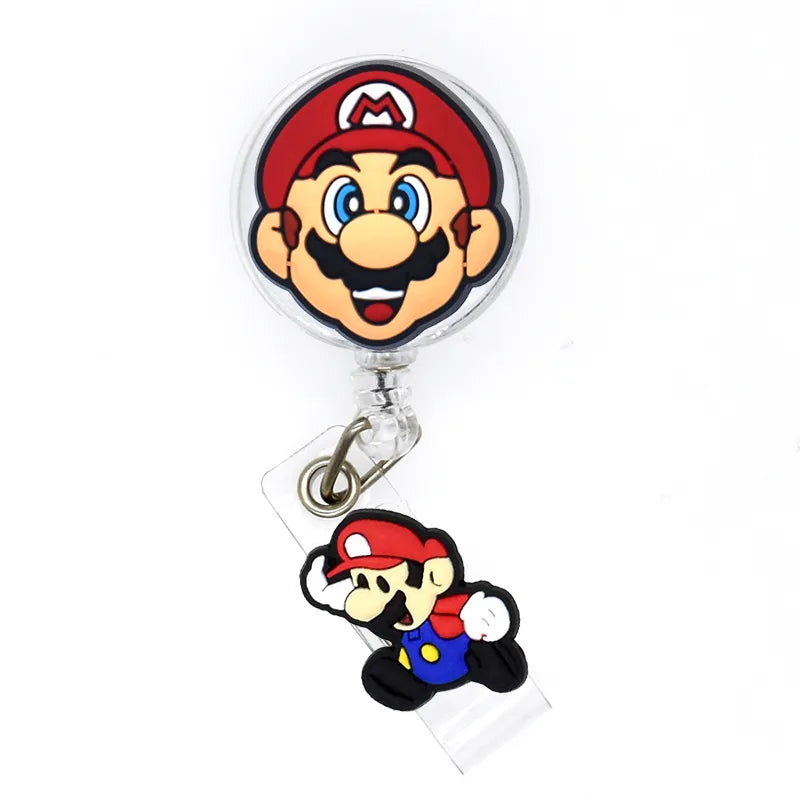 Portagafete tipo yoyo colección Mario Bros