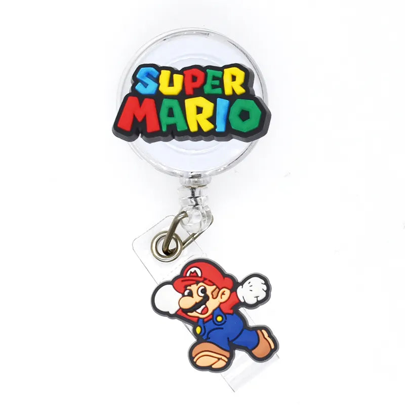 Portagafete tipo yoyo colección Mario Bros